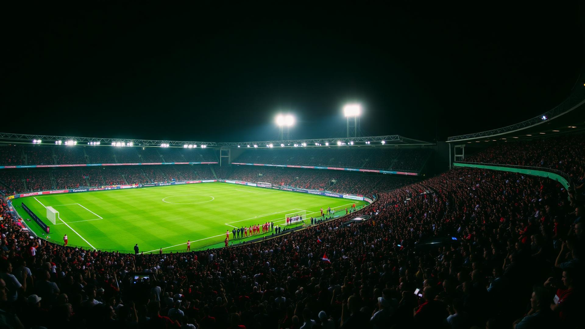 Estadio Agustín Coruco Díaz durante un partido nocturno